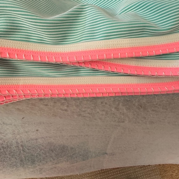 SO Pop Stitch Ribbed High Neck Bikini Swim Top Mint Juniors 7-9 M - Picture 7 of 9